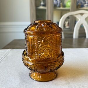 Indian Glass Stars & Bars Amber Fairy Lamp
